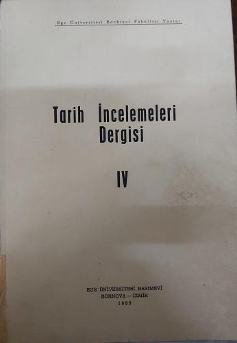 TARİH İNCELEMELERİ DERGİSİ - IV